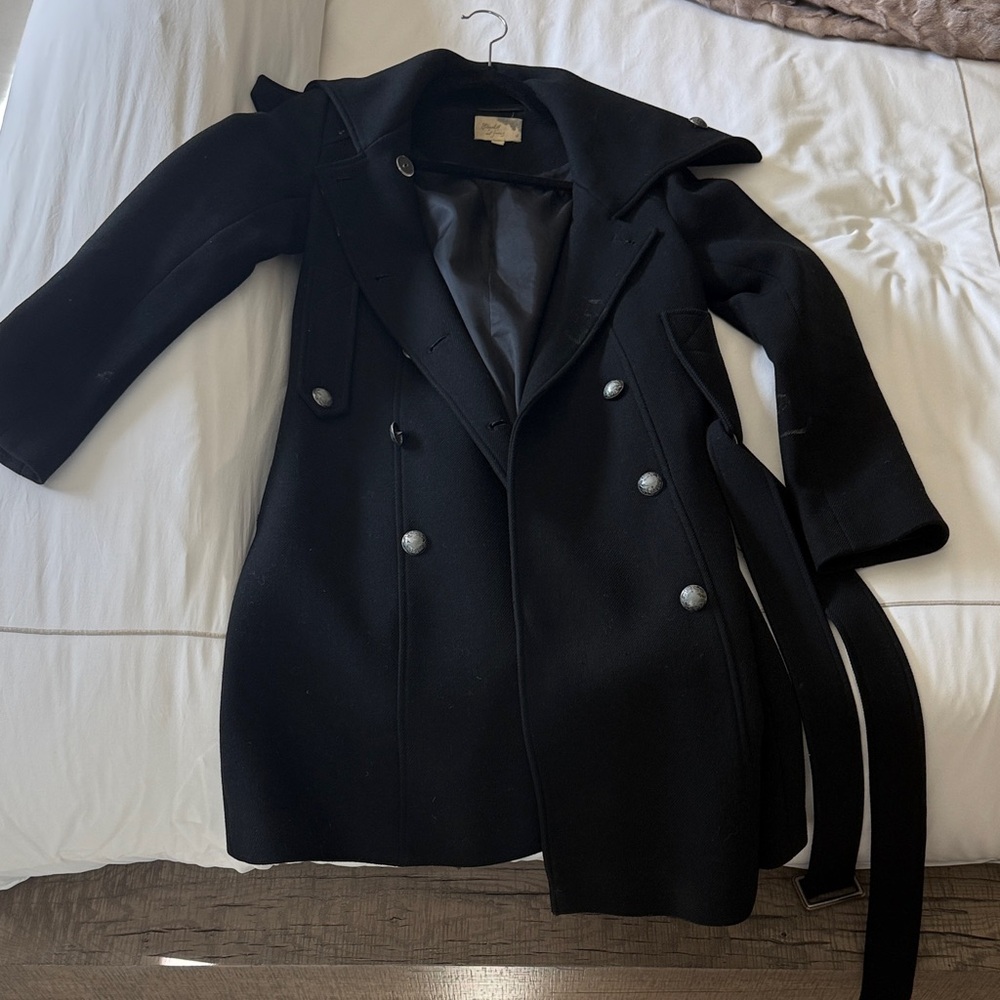 Elizabeth and James Black Trench Coat